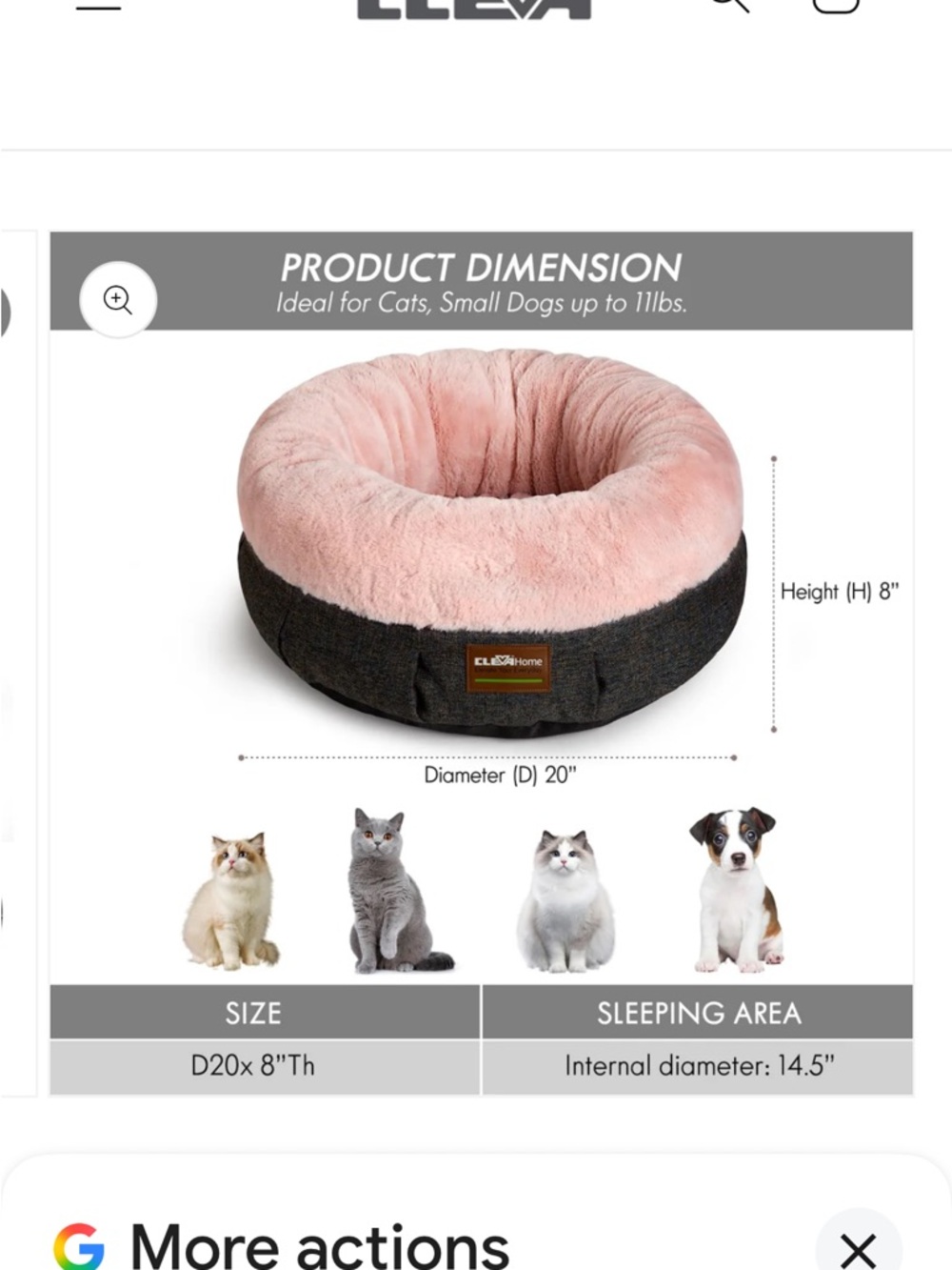 🩷 ClevaHome Plush Pink & Gray Donut Cat Bed 🐾 - Picture 5 of 8